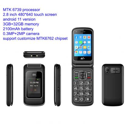 2.8 inch 4g flip phone android